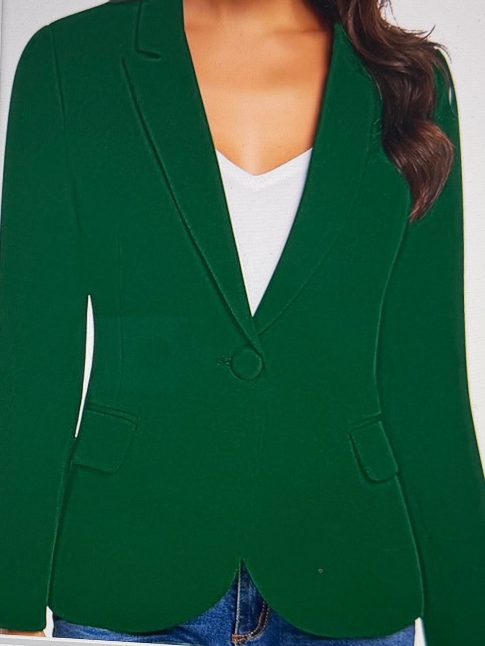 Women's Green Single-Button Blazer Jacket - NWOT- Size XL